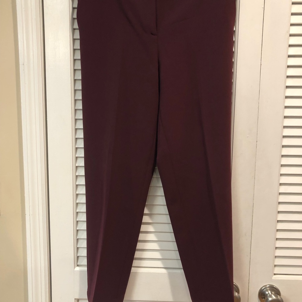 Theory Padra Crepe Pants - Burgundy
